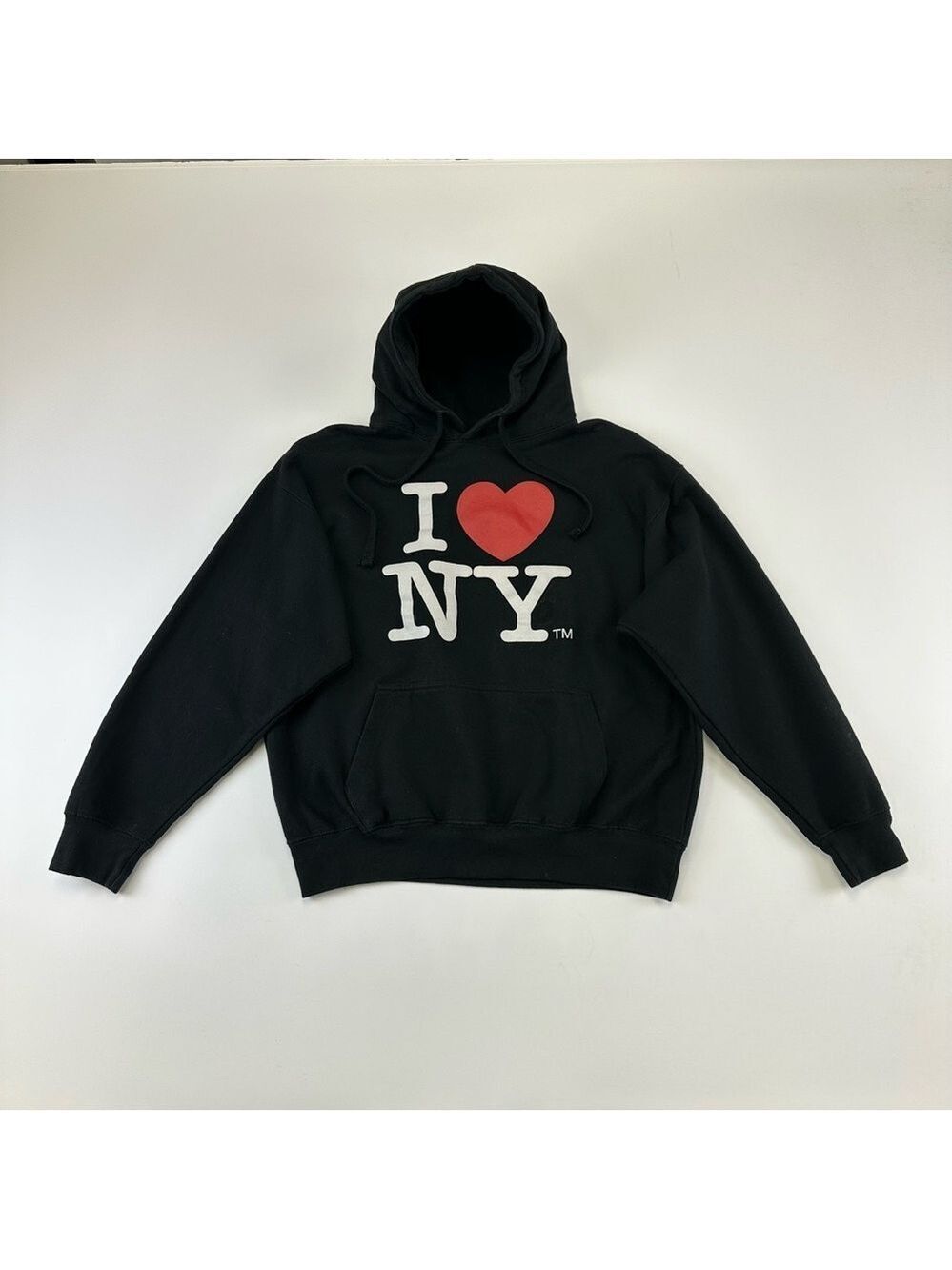 I Love New York Hoodie Sweatshirt Black Graphic NYC Official Licensed M Retro - Picture 2 of 12